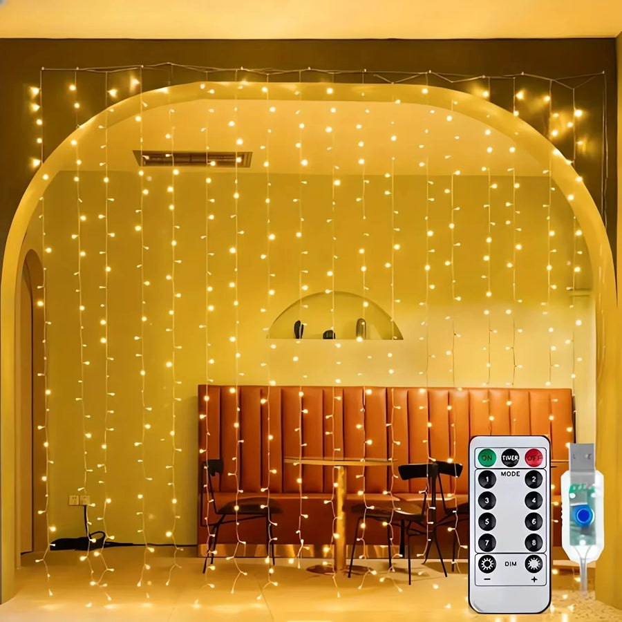 Rideau Lumineux LED 3 m avec Télécommande